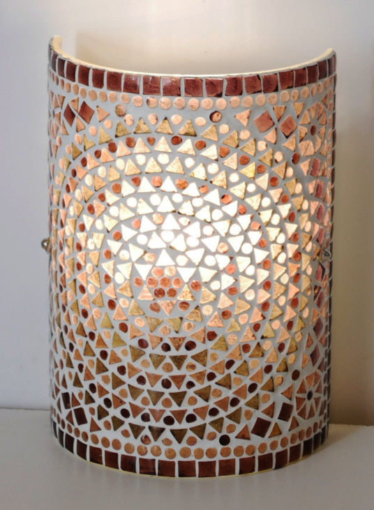 Oriental mosaic wall lamp - cylinder purple