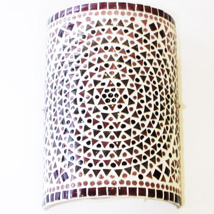 Oosterse wandlamp mozaïek - cilinder purple