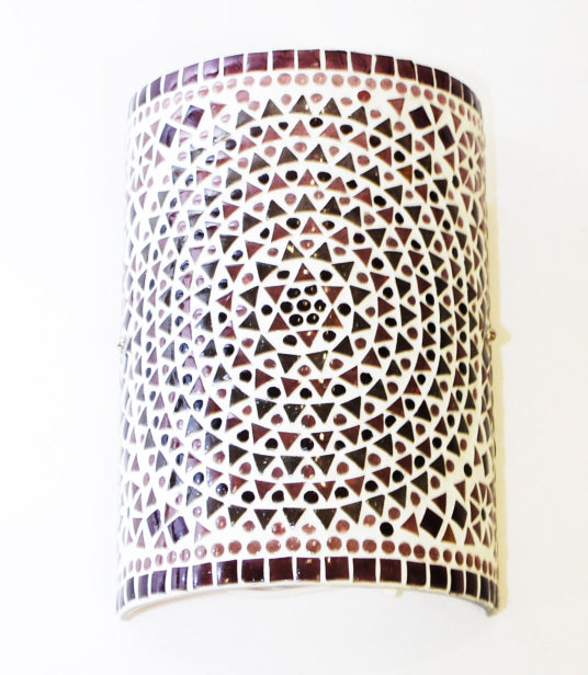 Oriental mosaic wall lamp - cylinder purple