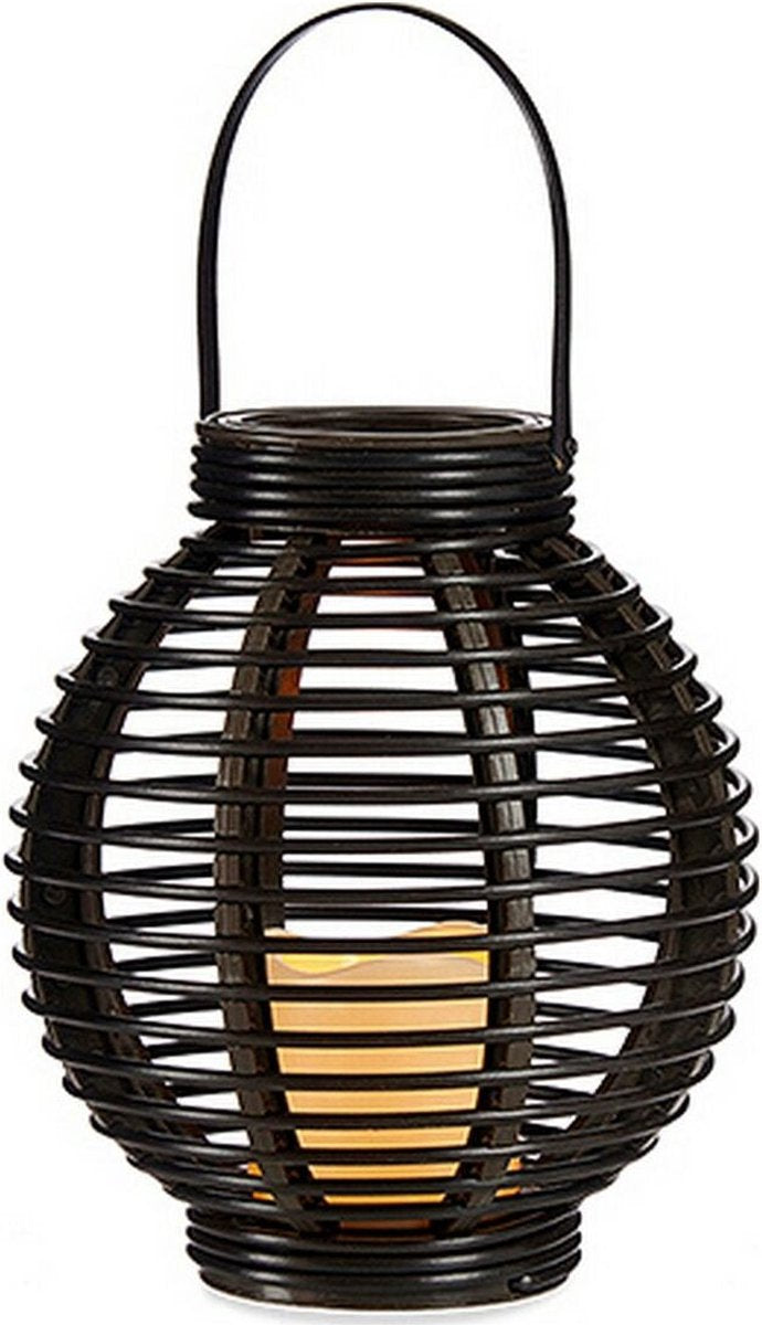 Lantern Candle LED Brown Plastic (21 x 25 x 21 cm)