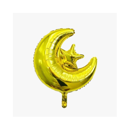 Maan-ster ballon goud/zilver