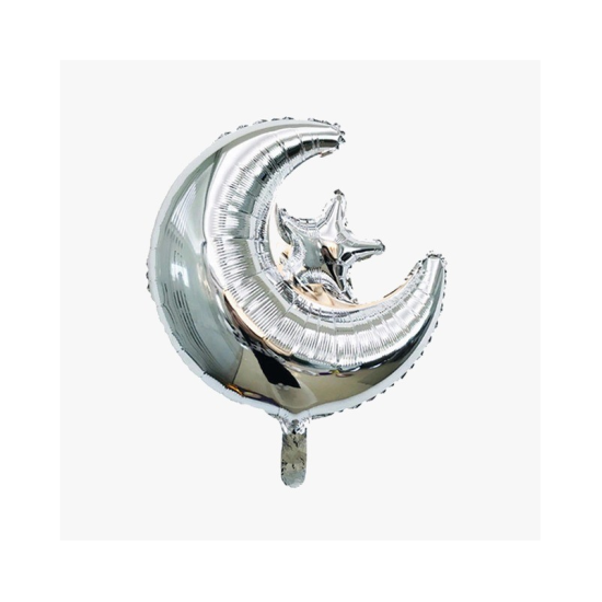 Ballon lune-étoile or/argent