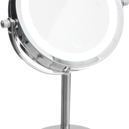 Make-up spiegel/scheerspiegel met LED verlichting op voet 18 cm