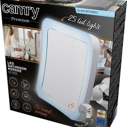 Verlichte make-upspiegel LED vierkant CR 2169 wit