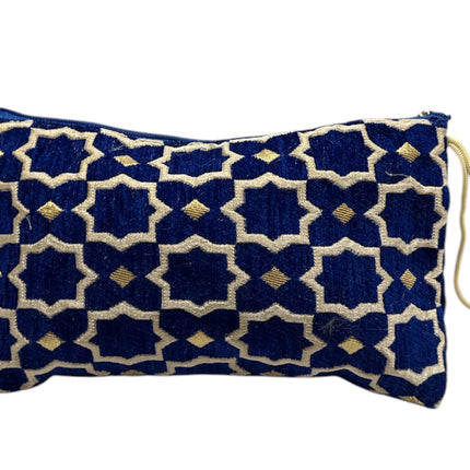 Handgemaakte Plum Geometric Make-uptas - Marokkaanse etui met zellig-motief