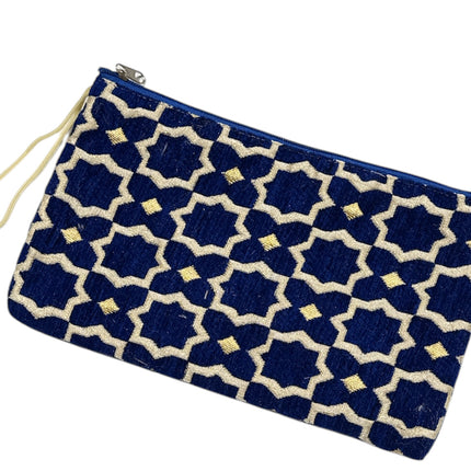 Handgemaakte Plum Geometric Make-uptas - Marokkaanse etui met zellig-motief