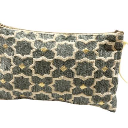 Handgemaakte Plum Geometric Make-uptas - Marokkaanse etui met zellig-motief
