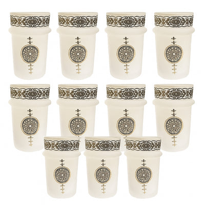 Hakal Malaki Marokkaanse theeglazen – matglas met zilver, 9 cm, set van 12