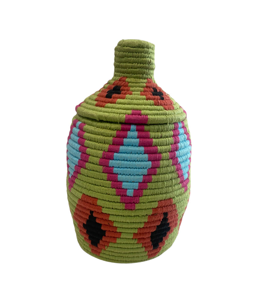 Petit panier de rangement berbère marocain vert
