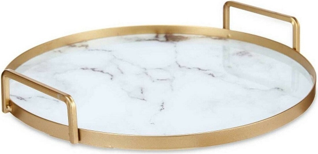 Serving Tray with Handles 25 x 4 x 25 CM white