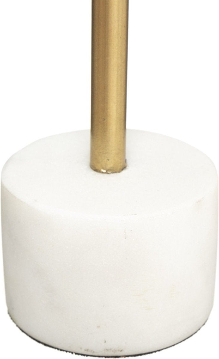 Marble candlestick height 27 cm white and gold | marble candle holder