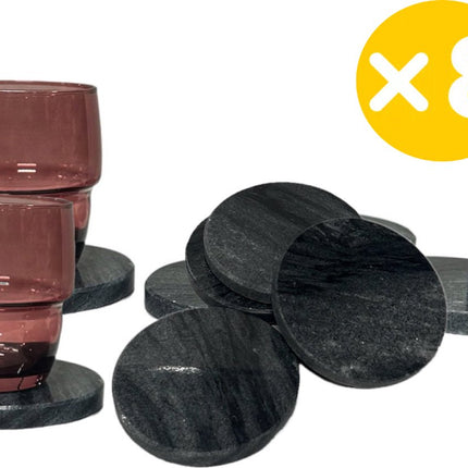 Onderzettersset marmer - Marmeren Onderzetters voor glazen - 8 stk