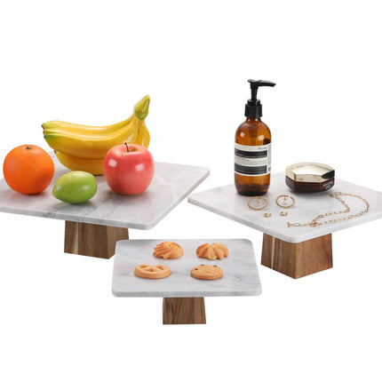 Marmeren taart plateau cake stand 100% natuurlijke marmer vierkant