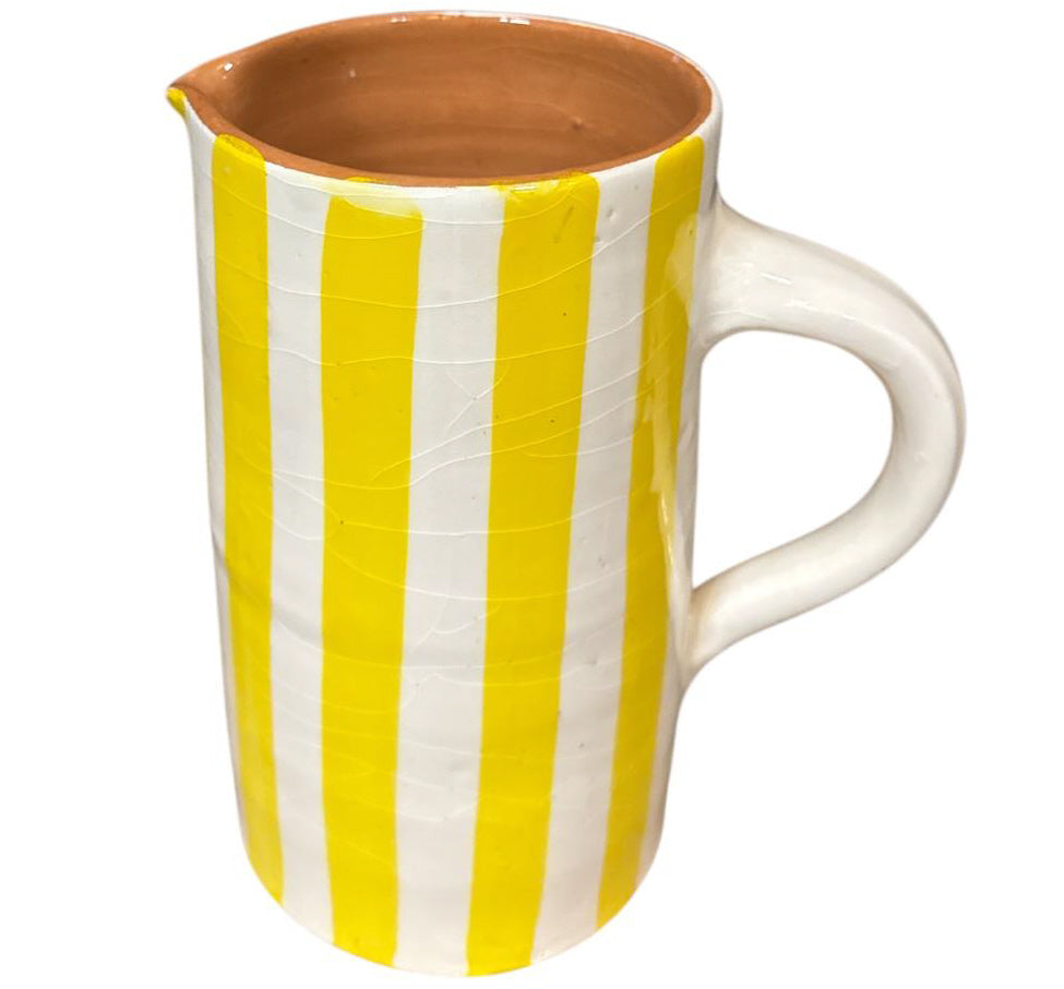 Handgemaakte keramieken kan met strepen – waterkan of vaas, 22 cm – foto 3