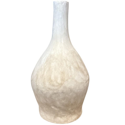 Witte Handgemaakte Keramieken Vaas – 32 cm Hoog – Mat Aardewerk Look