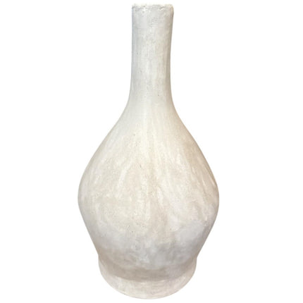 Witte Handgemaakte Keramieken Vaas – 32 cm Hoog – Mat Aardewerk Look