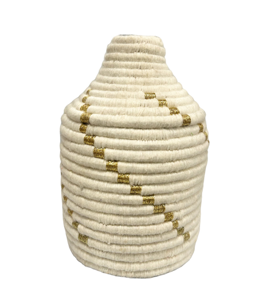 Moroccan Berber basket raffia wool