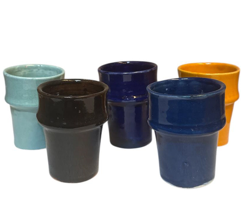 Marokkaanse beker van geglazuurd aardewerk – handgemaakt, Ø 7 x 9,5 cm – foto 18