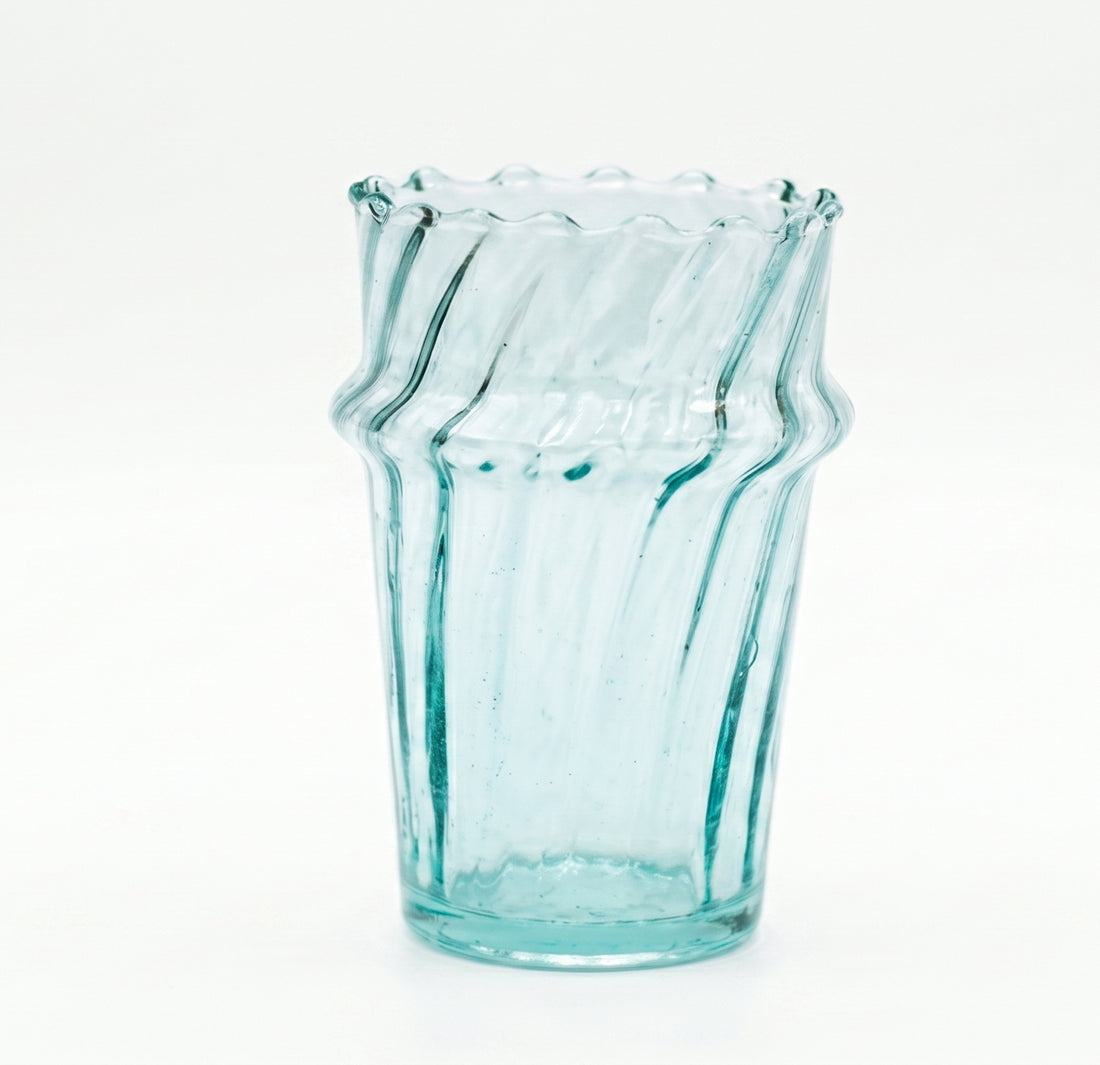 Marokkaanse drinkglazen van gerecycled glas – set van 6, mondgeblazen – foto 2