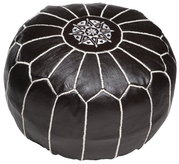 Pouf Marron foncé/Blanc