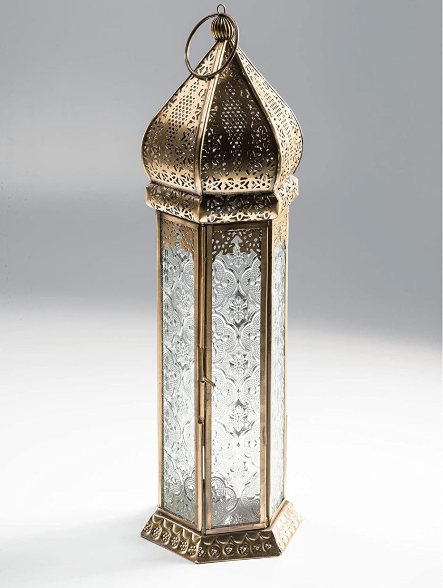 Grande Lanterne marocaine antique en laiton