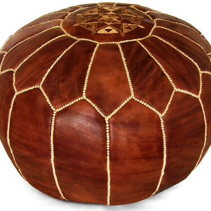 Marokkaanse Poef cognac bruin