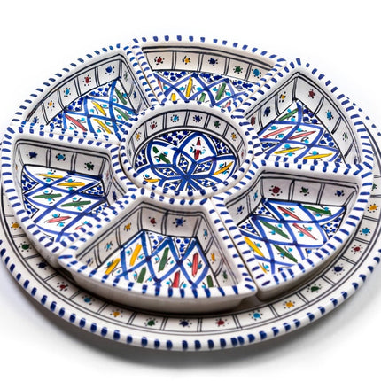 Marokkaanse 8-delige handgemaakt ronde serveer- en dipset