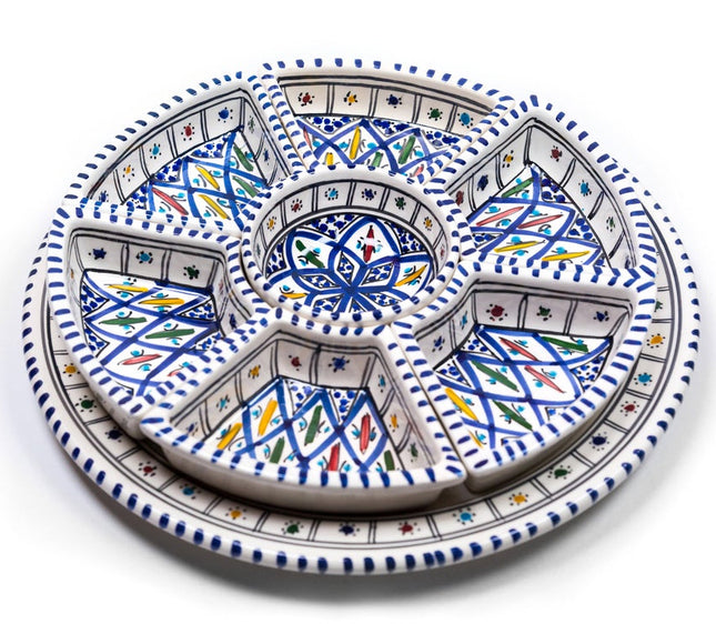 Marokkaanse 8-delige handgemaakt ronde serveer- en dipset