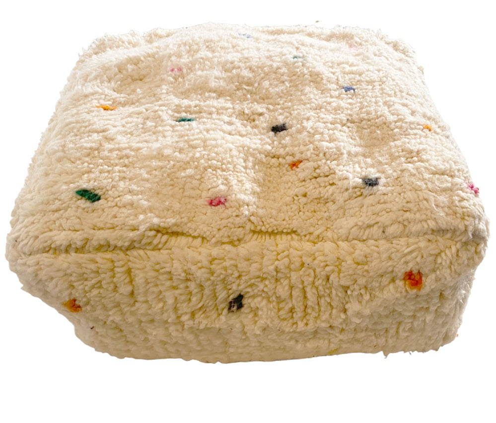 Pouf berbère marocain fait main (Beni Ourain)