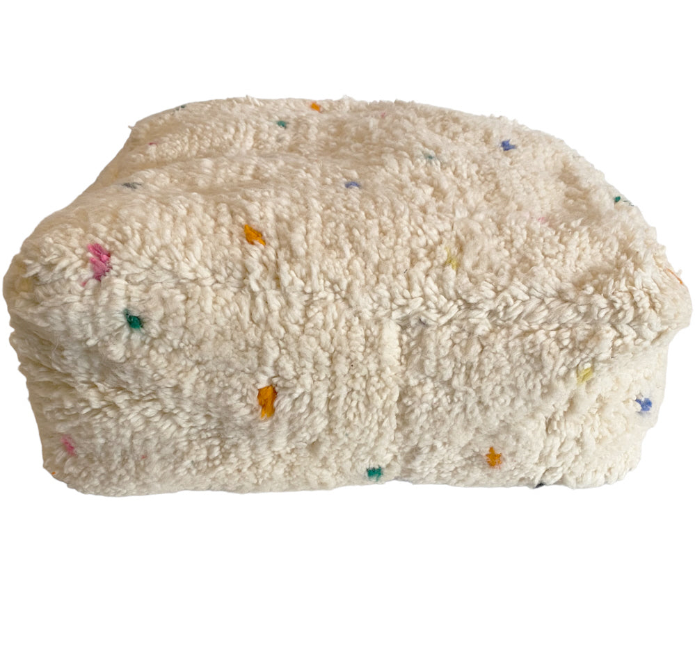 Pouf berbère marocain fait main (Beni Ourain)