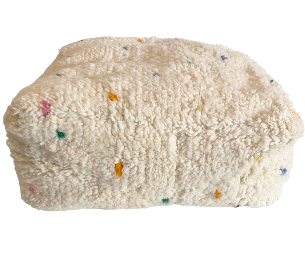 Pouf berbère marocain fait main (Beni Ourain)