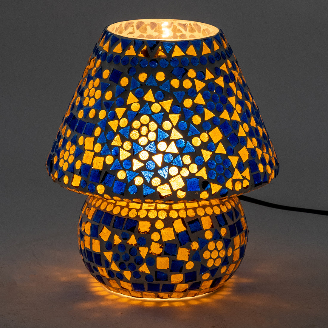 Lampe de table Mosaïque | Lampe marocaine, multicolore - 23 cm