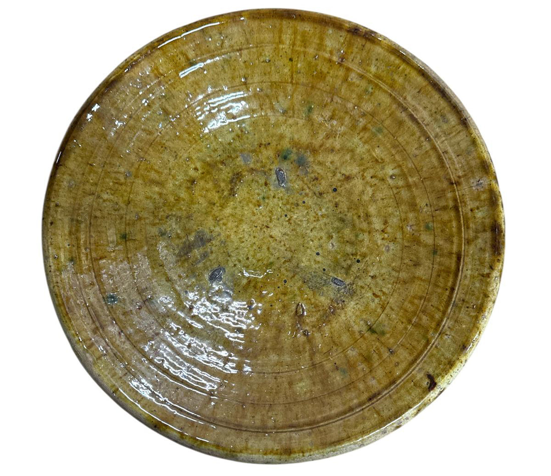 Plat de service/assiette Tamegroute moutarde/ocre – 23 cm
