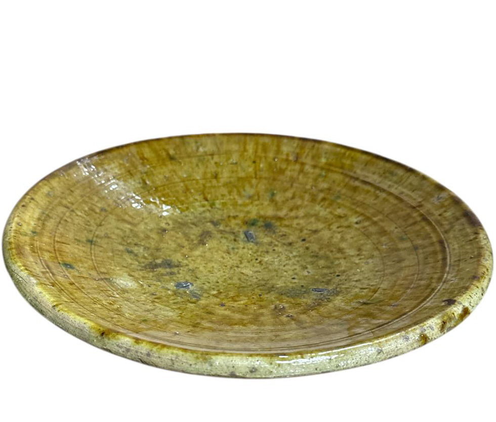 Plat de service/assiette Tamegroute moutarde/ocre – 23 cm