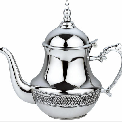 Marokkaanse Theepot RVS – Traditionele Arabische Theepot – Verkrijgbaar in 0,8 / 1 / 1,5 / 1,8 Liter