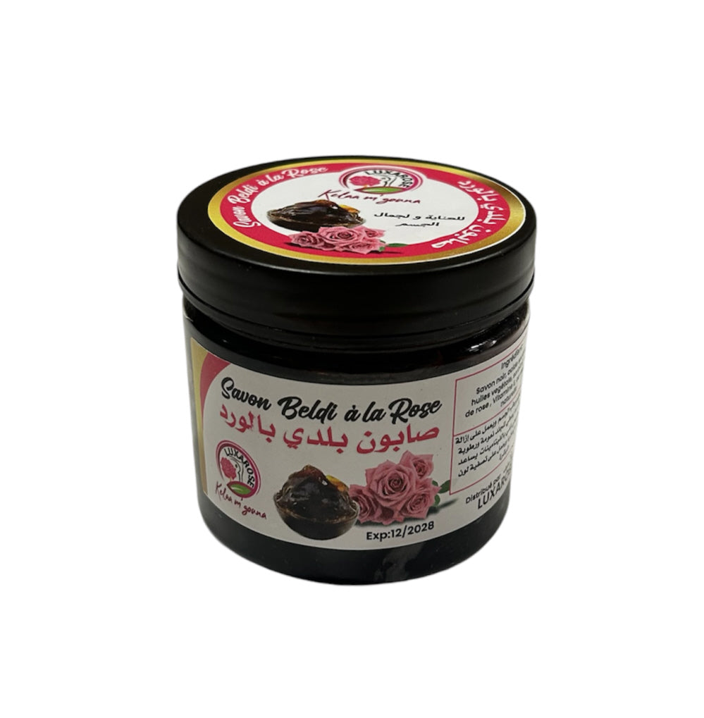 Moroccan black soap with rose oil - Sabon beldi