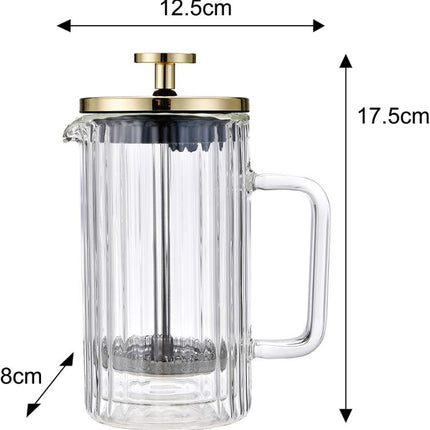 Klausberg Koffie- en Thee Zetter met Piston - Dubbelwandig Glas - 350 ml