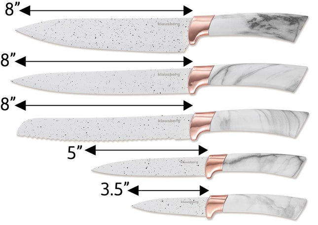 Klausberg Messenset met Blok - Wit en Roségoud Design, 6-delig