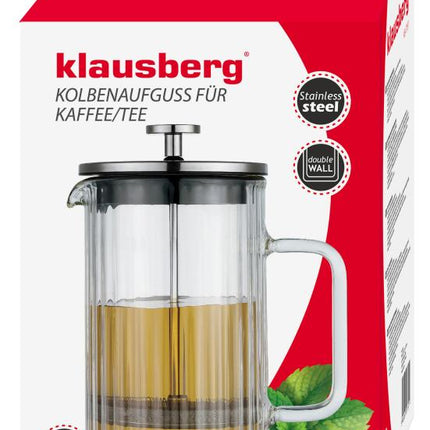 Klausberg Piston Koffie-/Thee Zetter - Glas - 0.6L