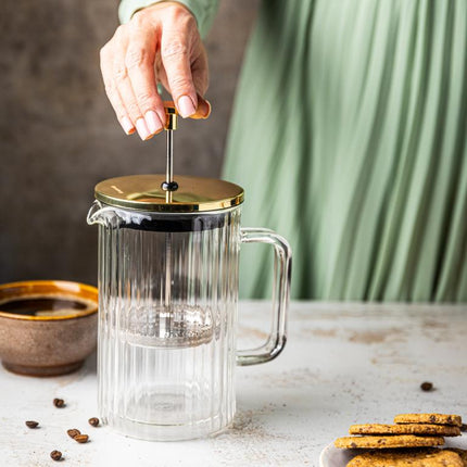 Klausberg Piston Koffie-/Thee Zetter - Glas - 0.6L