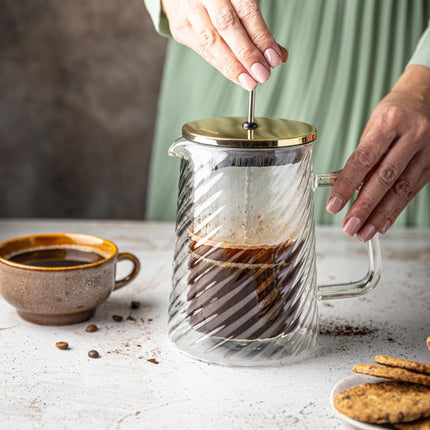 Klausberg Piston Koffie-/Thee Zetter - Glas - 0.6L