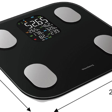 Klausberg Slimme Bluetooth Weegschaal met Lichaamsanalyse en Kleurendisplay
