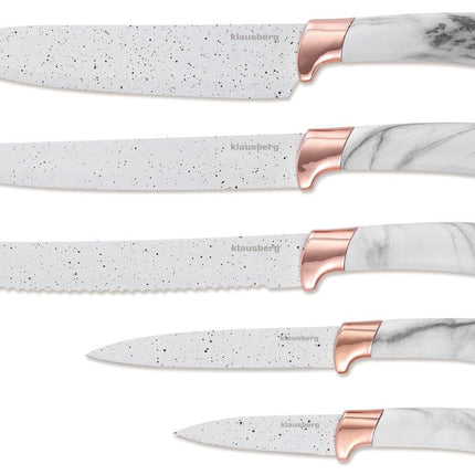 Klausberg Messenset met Blok - Wit en Roségoud Design, 6-delig