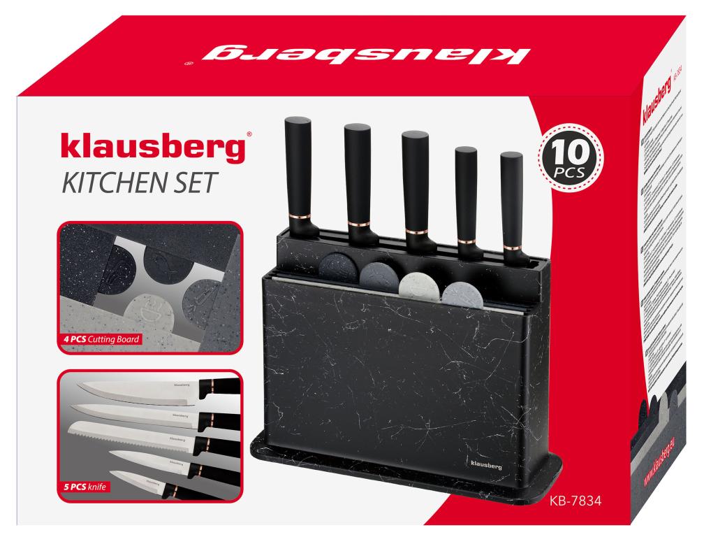 Klausberg 10-piece Knife Set with Cutting Boards