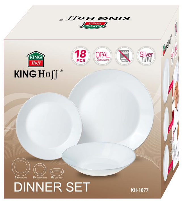 Kinghoff Serviesset – Tijdloze Elegantie met Zilveren Accenten