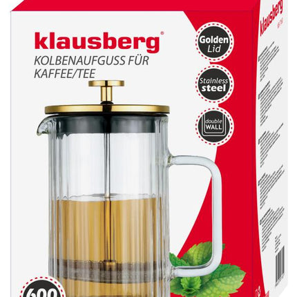 Klausberg Piston Koffie-/Thee Zetter - Glas - 0.6L