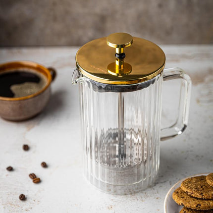 Klausberg Koffie- en Thee Zetter met Piston - Dubbelwandig Glas - 350 ml