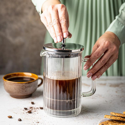 Klausberg Piston Koffie-/Thee Zetter - Glas - 0.6L