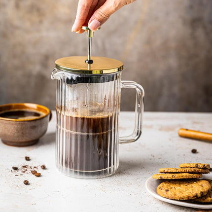 Klausberg Koffie- en Thee Zetter met Piston - Dubbelwandig Glas - 350 ml