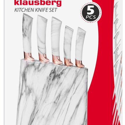 Klausberg Messenset met Blok - Wit en Roségoud Design, 6-delig
